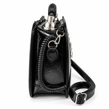 Load image into Gallery viewer, AMLIYA Retro Telephone Purse – Black Patent Crossbody Bag | Side 2