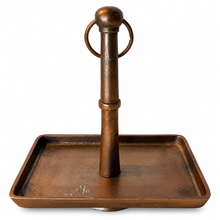 Charger l'image dans la galerie, Antique Copper Jewelry & Valet Tray with Ring Handle Imperfect 2