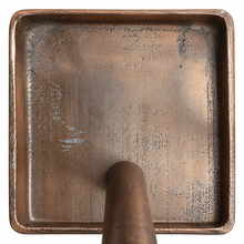 Charger l'image dans la galerie, Antique Copper Jewelry & Valet Tray with Ring Handle Imperfect close up