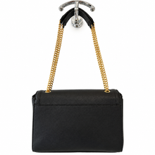 Charger l'image dans la galerie, Bebe Black Faux Leather Shoulder Bag with Gold Chain Strap back