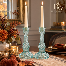 Load image into Gallery viewer, Bella Glass Taper Candle Holders | Set of 2 | Robin’s Egg Blue DW