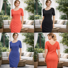 Charger l'image dans la galerie, Black Bamboo Knit Dress | Made in Canada -4
