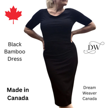 Load image into Gallery viewer, Black Bamboo T-shirt Dress