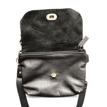 Load image into Gallery viewer, Black Buffalo Leather Crossbody / Waist Bag – 7 Ways to Wear2