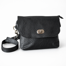 Load image into Gallery viewer, Black Buffalo Leather Crossbody / Waist Bag – 7 Ways to Wear