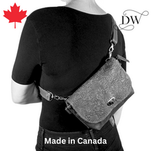 Load image into Gallery viewer, Black Leather Waist Bag/Crossbody Bag | Hides in Hand5