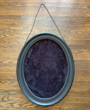 Charger l'image dans la galerie, Black Velvet Oval Wall-Mounted Jewelry Display & Organizer back front