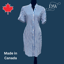 Load image into Gallery viewer, Blue Stripe Shirt Dress | Brenda Beddome