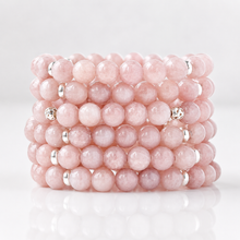 Load image into Gallery viewer, Blush Jade & Sterling Silver Gemstone Bracelet | 8mm Single Strand2