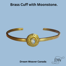 Load image into Gallery viewer, Brass Establish Bracelet with Moonstone | Bauxo