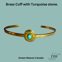 Charger l'image dans la galerie, Brass Establish Bracelet with Turquoise Stone | Bauxo