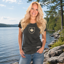Load image into Gallery viewer, Canada Shield T-Shirt | Women's | Grey | Red Canoe DW