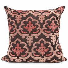Load image into Gallery viewer, 20" Blush Pink & Grey Damask Down-Filled Decorative Pillow