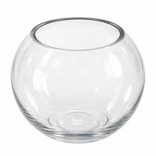 Charger l'image dans la galerie, Clear Glass Fishbowl Vase – 6" Round Glass Bowl