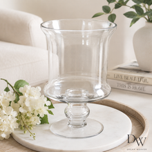 Charger l'image dans la galerie, Clear Glass Pedestal Hurricane Vase & Candle Holder DW