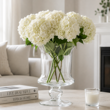 Charger l'image dans la galerie, Clear Glass Pedestal Hurricane Vase & Candle Holder flowers
