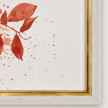 Charger l'image dans la galerie, Coral & Gold Floral Giclée Framed Art – 19" x 25" DW corner