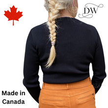 Load image into Gallery viewer, Crew Neck Cotton Sweater | Black | Parkhurst2