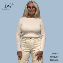 Load image into Gallery viewer, Crew Neck Cotton Sweater | Cream | Parkhurst | Dream Weaver Canada