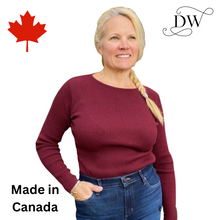 Load image into Gallery viewer, Crew Neck Cotton Sweater | Merlot | Parkhurst3