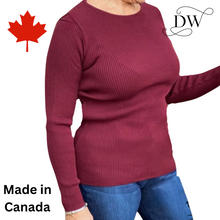 Load image into Gallery viewer, Crew Neck Cotton Sweater | Merlot | Parkhurst