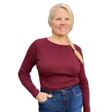 Load image into Gallery viewer, Crew Neck Cotton Sweater | Merlot | Parkhurst | Dream Weaver Canada main