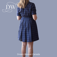 Load image into Gallery viewer, Oxford Navy Plaid Dress| Meemoza
