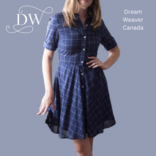 Load image into Gallery viewer, Oxford Navy Plaid Dress| Meemoza