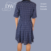Load image into Gallery viewer, Oxford Navy Plaid Dress| Meemoza