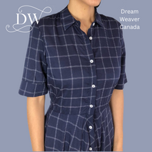 Load image into Gallery viewer, Oxford Navy Plaid Dress| Meemoza