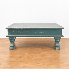 Load image into Gallery viewer, Distressed Wood Display Riser / Low Table – Grey Blue | Dream Weaver front 1