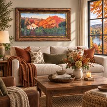 Charger l'image dans la galerie, Eastern Canada Autumn Country Home – Large Framed Landscape Wall Art DW