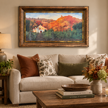 Charger l'image dans la galerie, Eastern Canada Autumn Country Home – Large Framed Landscape Wall Art DW 2