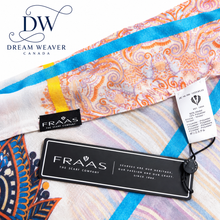 Load image into Gallery viewer, FRAAS Orange, Navy & Turquoise Medallion Modal Scarf2