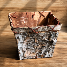 Load image into Gallery viewer, Handcrafted Birch Bark Planter Cover – Square