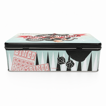 Load image into Gallery viewer, Lucky Star Vintage Casino Storage Tin – Pale Teal back
