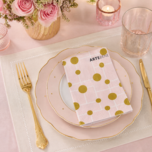 Load image into Gallery viewer, Luncheon Napkins | Gold Polka Dots on Pink1 LFS