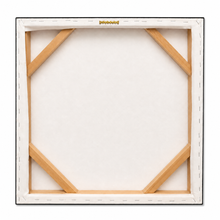 Charger l'image dans la galerie, Modern Floral Canvas Wall Art – Black, Cream & Neutral – 19" Square back