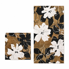 Charger l'image dans la galerie, Modern Floral Canvas Wall Art – Black, Cream & Neutral – 19" Square duo