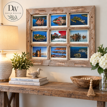 Load image into Gallery viewer, One-of-a-Kind Ian Coristine Thousand Islands Collage | 9 Photographs in Rustic Wood Frame DW