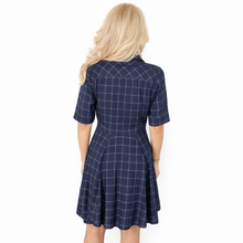 Load image into Gallery viewer, Oxford Navy Plaid Dress | Meemoza 2