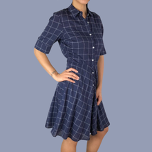 Load image into Gallery viewer, Oxford Navy Plaid Dress | Meemoza | Dream Weaver Canada
