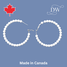 Charger l'image dans la galerie, Pearl Hoop Earrings | Silver Large 65mm | Statement Grey