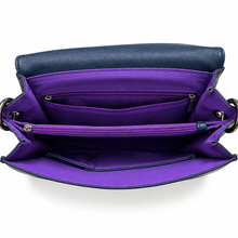 Charger l'image dans la galerie, Pixie Mood Navy Floral Vegan Leather Clutch & Crossbody Bag inside