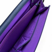 Charger l'image dans la galerie, Pixie Mood Navy Floral Vegan Leather Clutch & Crossbody Bag inside 2