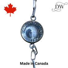 Load image into Gallery viewer, RCAF Vintage Button Silver Bracelet back