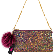 Charger l'image dans la galerie, Rainbow Glitter Crossbody Clutch – Plum Vegan Handbag front