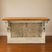 Load image into Gallery viewer, Reclaimed Farmhouse Store Counter | Antique Pine Top & Tin Front