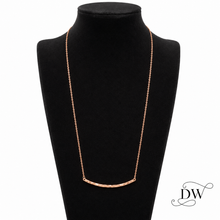 Load image into Gallery viewer, Rose Gold Hammered Smile Bar Necklace3