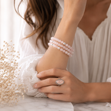 Load image into Gallery viewer, Rose Quartz & Sterling Silver Gemstone Bracelet | Dream Weaver CanadaLFS
